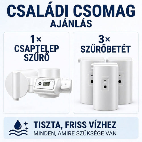 Szerszám nélküli összeszerelés Többlépcsős szűrés · Kevesebb klór és szagok · Jobb íz